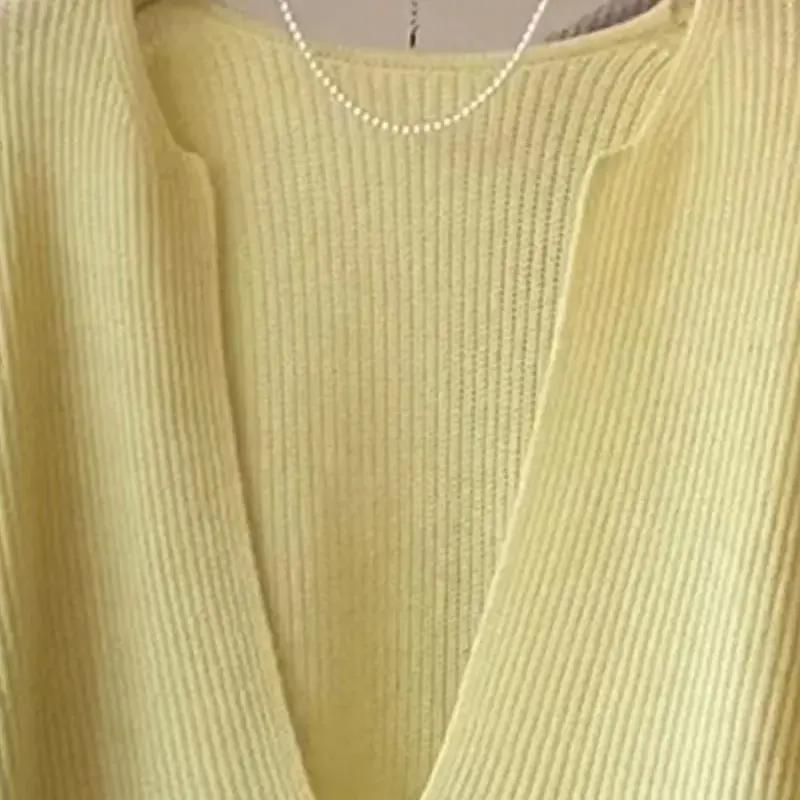 Suéter para Mulheres Inverno Algodão Espesso Pulôver Quente Tricotado Elástico Manga Longa Jumper Oversize Suéter Tops