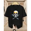 Men'S T-Shirts Creative Skull And Cutlery Print Round Neck Short Sleeve Tee Comfortable Casual Short-Sleeved T-Shirt for Summer