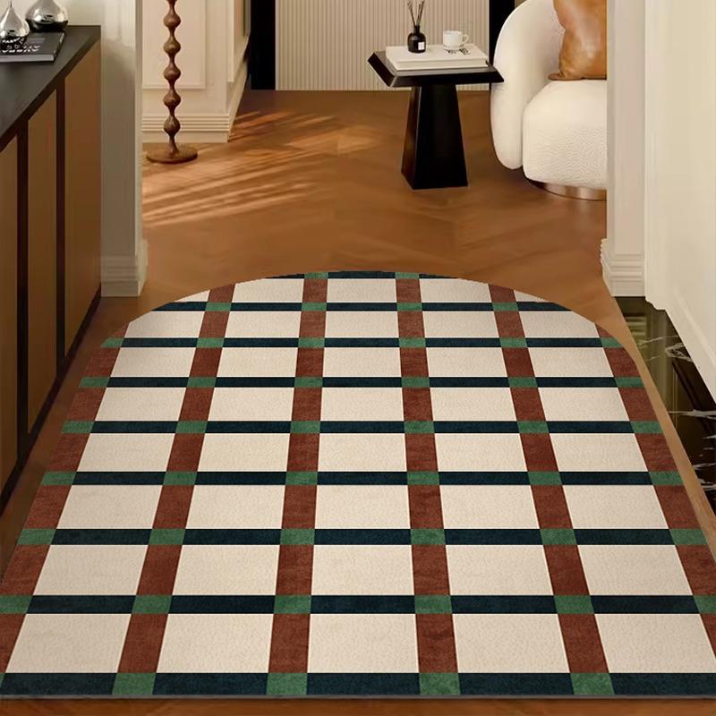 Entrance Carpet Pvc Waterproof Leather Door Mat Arched Floor Mats Green Retro Porch Carpets Home Decoration Rug Christmas Gifts