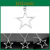 Trendy 36x33mm Silver Hollow Star Pendant Necklace In Alluring Alloy For Unisex Style