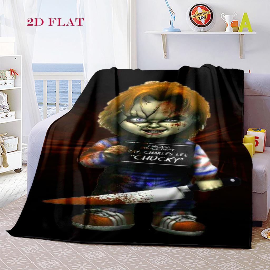 Chucky's Deadly Charm blanket Camping trip Soft and comfortable bedroom Machine washable Christmas gifts