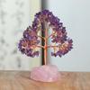 Handcrafted Fortune Tree Ornament with Agate Base and Crystal Gravel