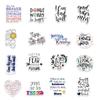 50 Black and White English Phrases Graffiti Stickers Helmet Mobile Phone Motorcycle Computer Decoration Stickers