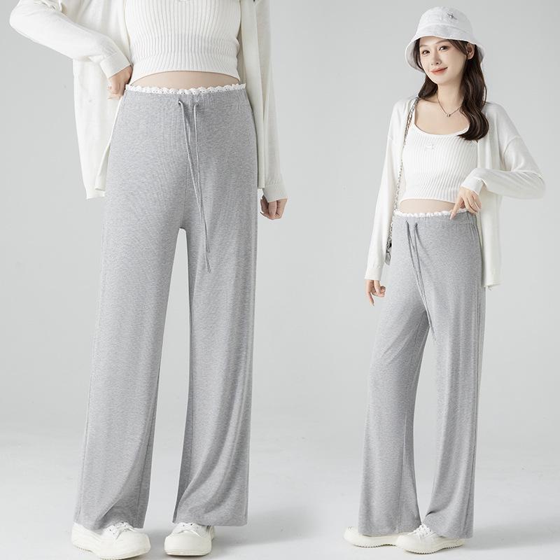 Maternity Wide-Leg Knit Pants - Spring Style, Thin & Drapey