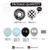 109Pcs Race Car Theme Balloon Garland Arch Kit Blue Black Latex Balloons Checkered Flag Boy's Birthday Party Baby Shower Decor