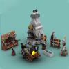 MOC Medieval Street View Scene Building Blocks Castle Bedroom Crossbow Siege Hammer Bulletin Board Sign Laboratory Bricks Gifts
