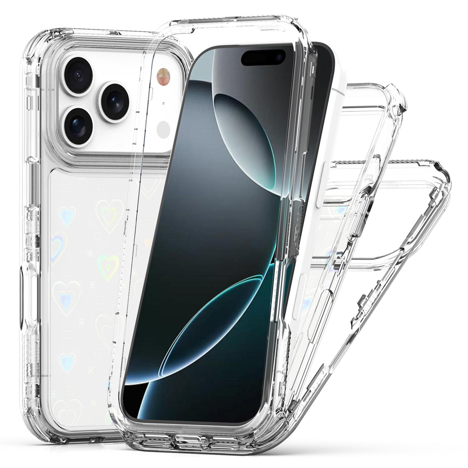 

For iPhone 17 Pro Max Case Clear Acrylic TPU Hybrid Phone Cover with Laser-printed Film
