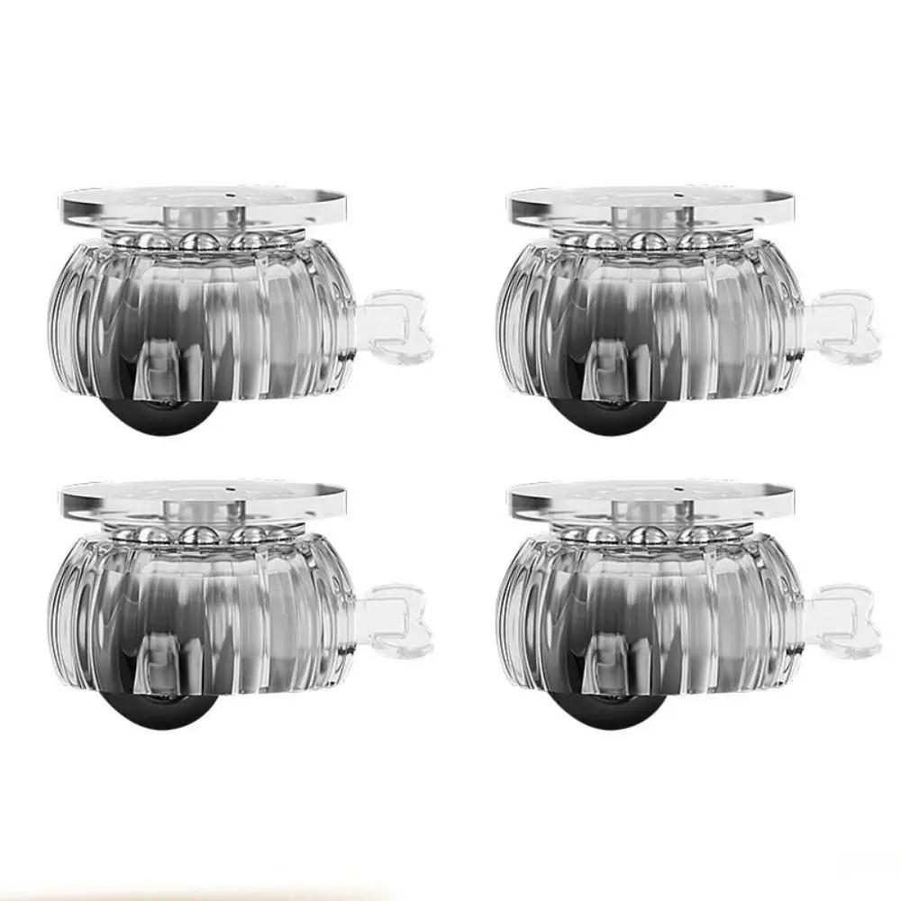 4Pcs Mute Soft Rubber Swivel Caster Heavy Duty 360° Universal Wheel Roller with Safety Brake Furniture Caster Household