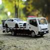 1/32 Nissan Traffic Road Rescue Wrecker Car Model Alloy Diecast Engineering Trailer Truck Model Simulation Sound Light Kids Gift