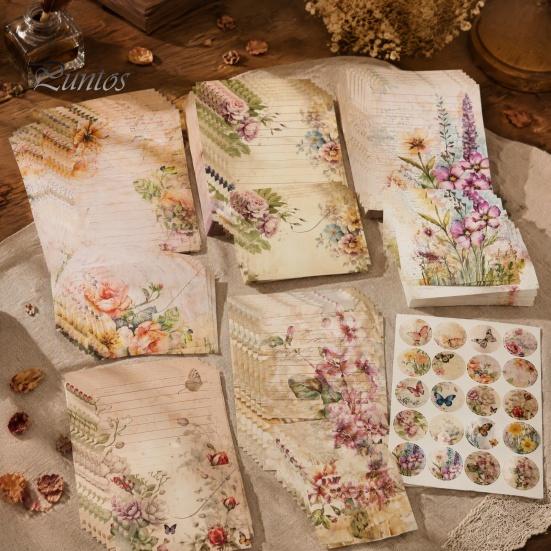 Decorative Writing Paper for Letters Watercolor Letterhead Set, Envelopes Letter And Stickers Handwritten Blessing Note Cards Kit, Correspondence