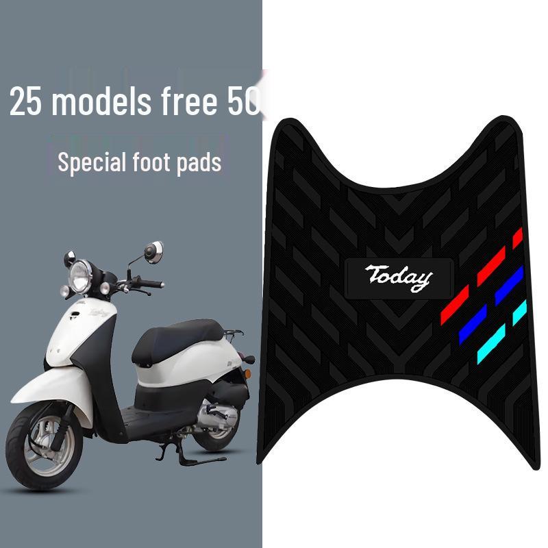 Waterproof Anti-Slip Rubber Foot Mats for 25 Honda Free 50 Models - Three-Bar Design