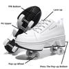 4 Wheel Dual-Use Roller Skates Retractable Wheels Racing Roller Shoes Children's Shoes with Wheels Speed Skate Skateboard Shoes