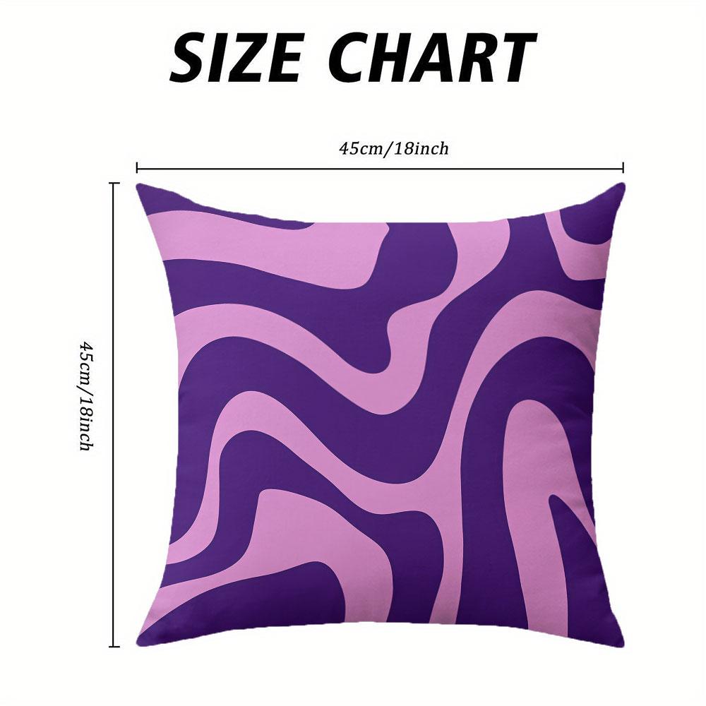 Lilac Wave Square Jacquard Pillow Cover for Sofa Office Waist Cushion Cover Home Decorative Pillowcase