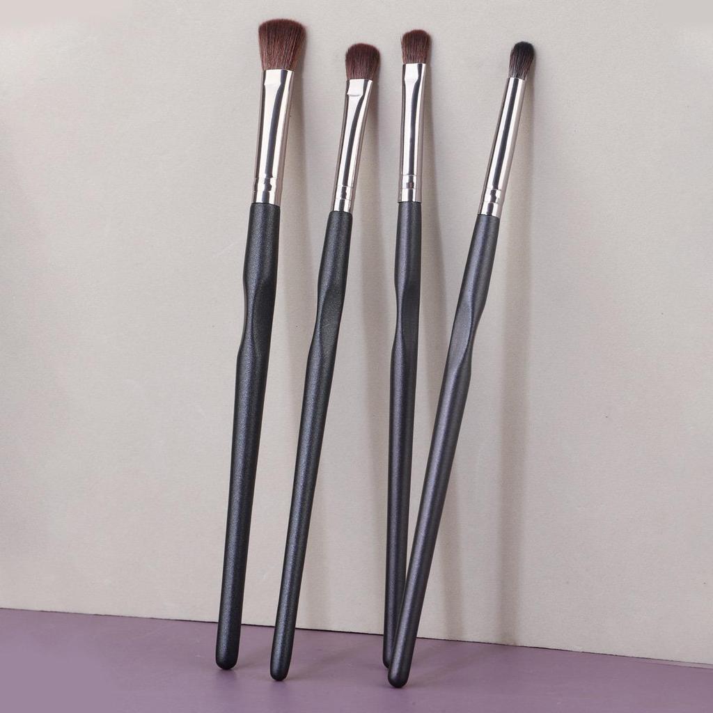 4-Piece Embossed Eye Brush Set: Eyeshadow, Blending, Under-eye Highlight, Contour.