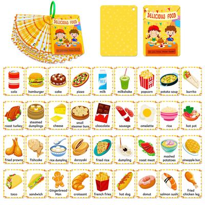 48 Food Cognition Cards Children'S Early Education Parent-Child Interactive Life Food Education Card Treasure