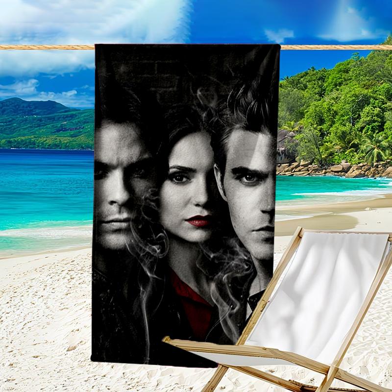 Ultra-Soft Beach Towel with Vampire Diaries Theme,Ideal for Pool - Camping, Diving - Perfect Travel Essential, Vibrant Beach Towel.