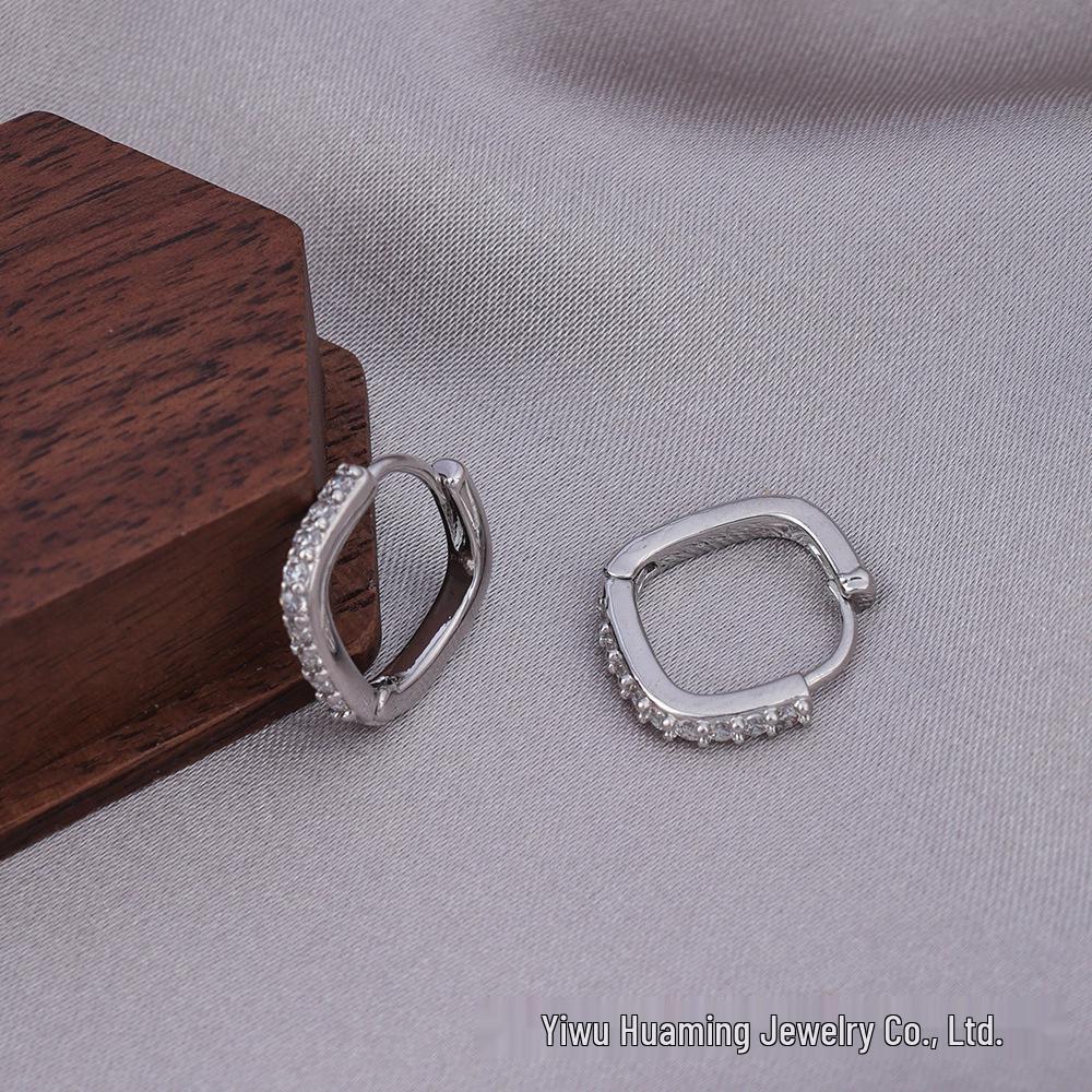 French Light Luxury Zircon Diamond Stud Earrings - Versatile & Trendy Styles