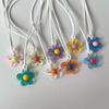 Hollow Flower Pendants Necklace Resin Flower Rope Chain Choker Crystal Flower Necklace Jewelry Ornament Birthday Gifts
