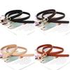 Womens Elegant Pu Leather Belt With Geometric Design And Smooth Buckle For Everyday Use