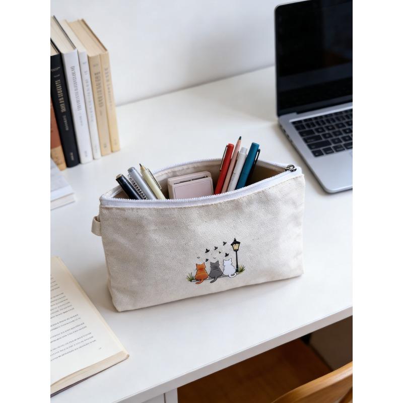 2026 New Cat Storage Bag, Stationery, Cosmetics, Daily Necessities Storage Bag, Portable Travel