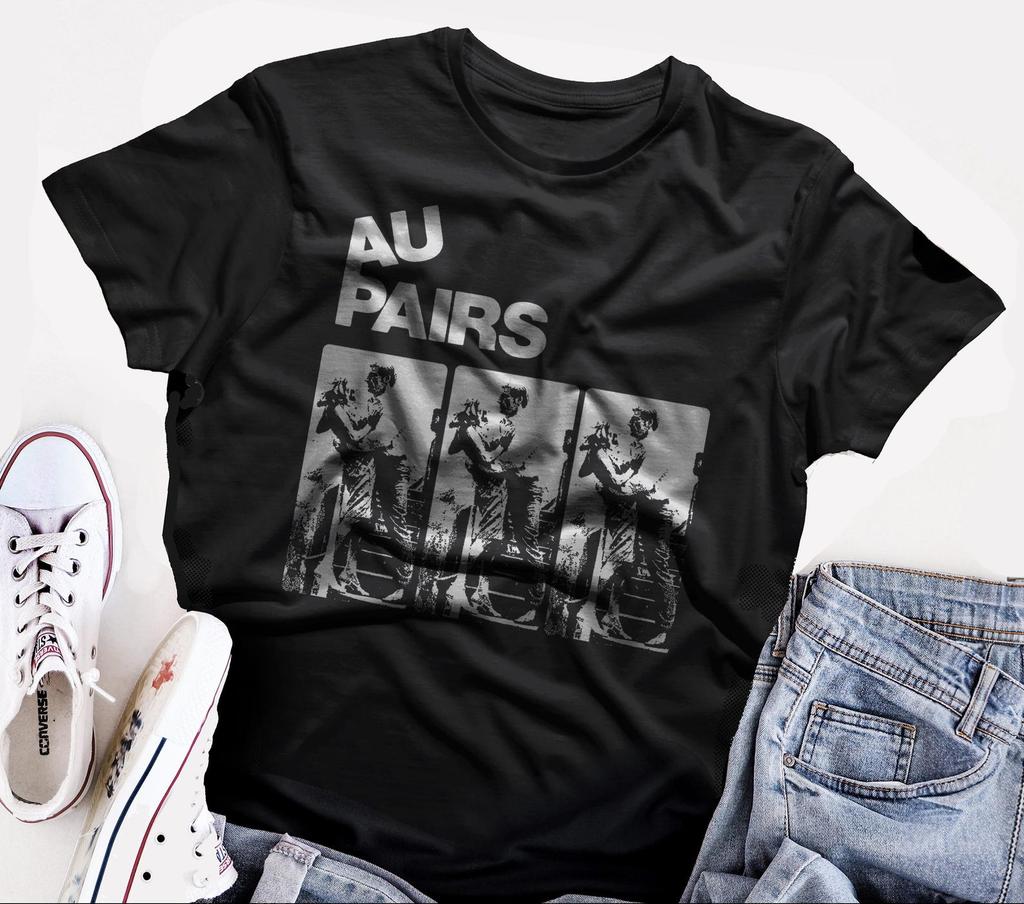 The Au Pairs T shirt screen print short sleeve shirt cotton
