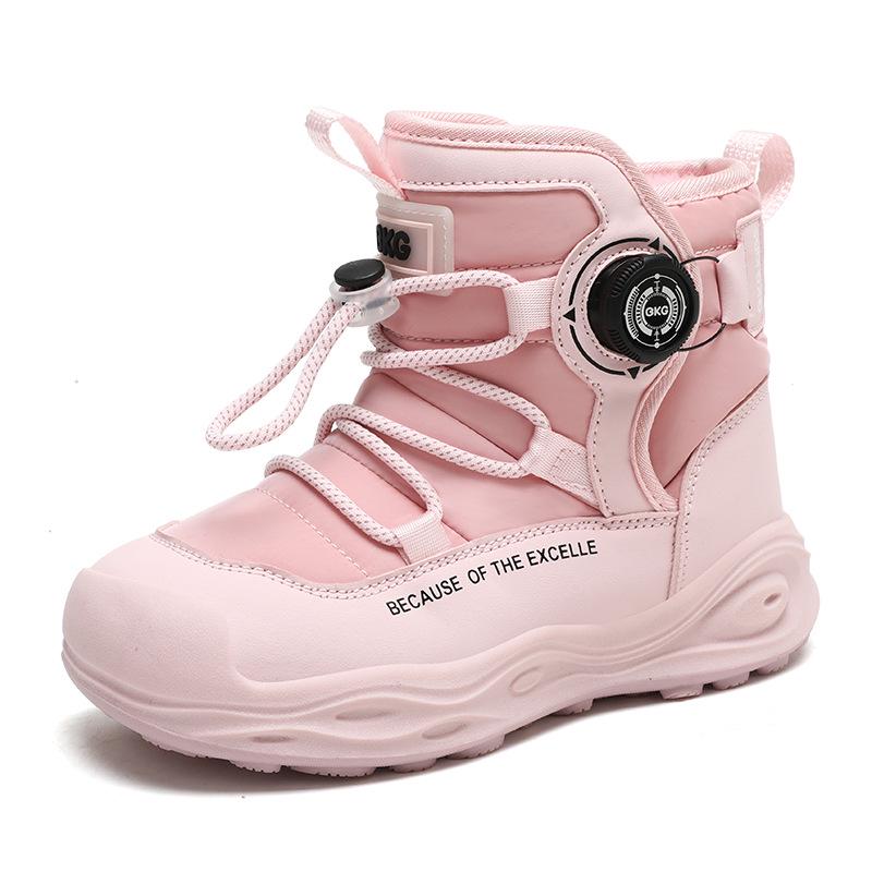 BKG Kids  Velvet-Lined Waterproof Leather Snow Boots 39