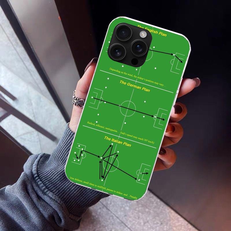 Football Soccer Tactics Time Phone Case For iPhone 17 Air 16 15 Pro Max 14 Plus 13 Mini 12 11 Cover 7 8 SE Silicone Shell Print