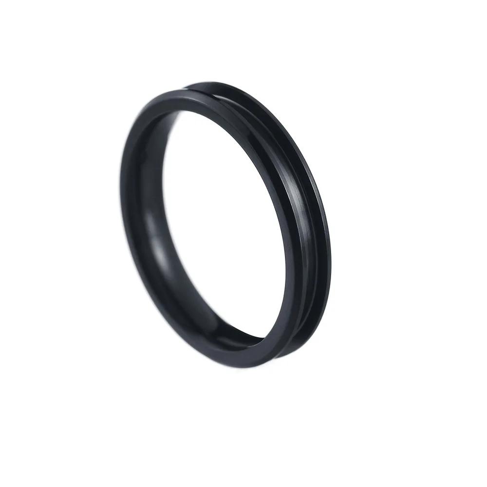 Nerezový DIY Ručně vyráběný Prsten Šířka 4/5/6/8mm 1/2/3 Prázdná Drážka Módní Kouzlo pro Muže a Ženy