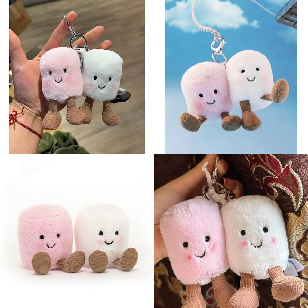 Cotton Candy Animal Plush Keychain With Soft Short Hair For Kids And Baby