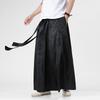 Men Ice Silk Wide Leg Pants Solid Color Loose Joggers Elastic Waist Trousers Men Streetwear Vintage Casual Long Pants