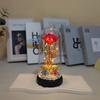 Eternal Flower Glass Lamp Plastic Cover Night Light Rose Simulation Flower With Bear Valentine Day Gift For Girlfriend