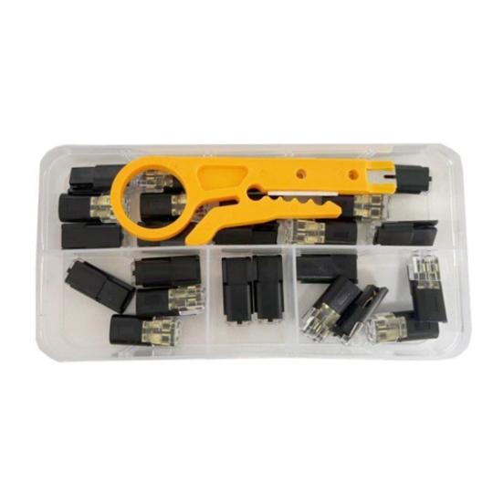 

25/50/100Pcs Cable Connector with Wire Stripper Flame Retardant Locking Wire Quick Connector 18-22AWG 2 Pin 2 Way Double Wire Plug-in 25 pcs