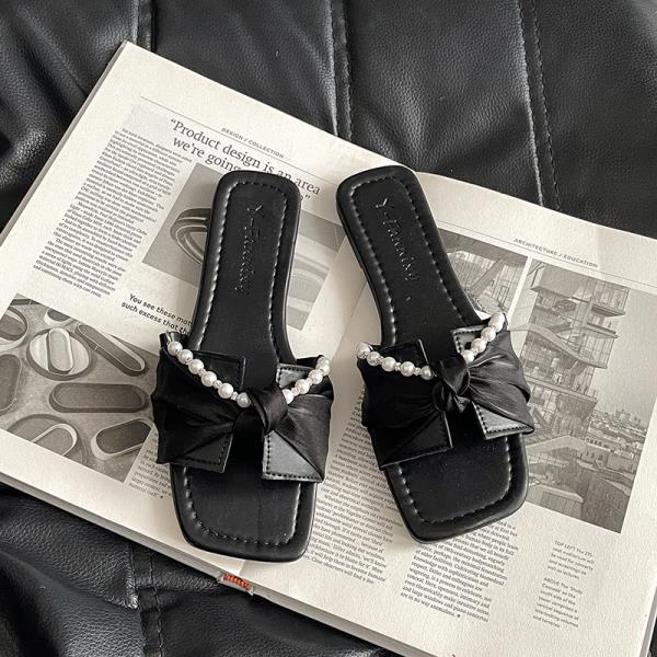 

Модная обувь Женская 2025 Большой размер Шлепанцы для бассейна Роскошные шлепанцы Стринги с бусинами Пляжная Дизайнерская Плоская обувь Женская 2025 Шлепанцы Для 35