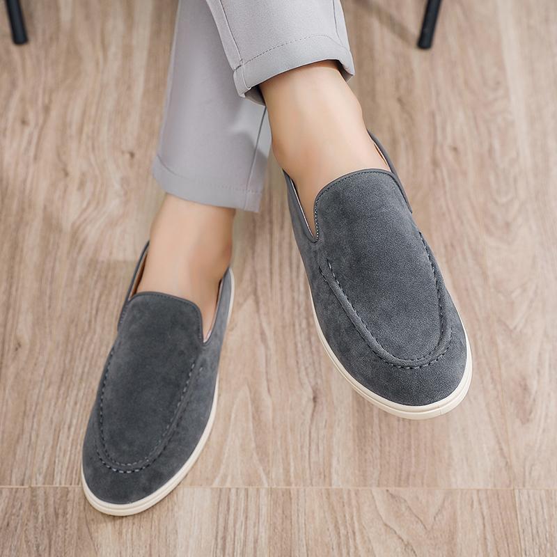 Mens Business Casual Shoes Suede Loafers Classic British Style Men Lightweight Soft Moccasins Male Slip On Driving Flats