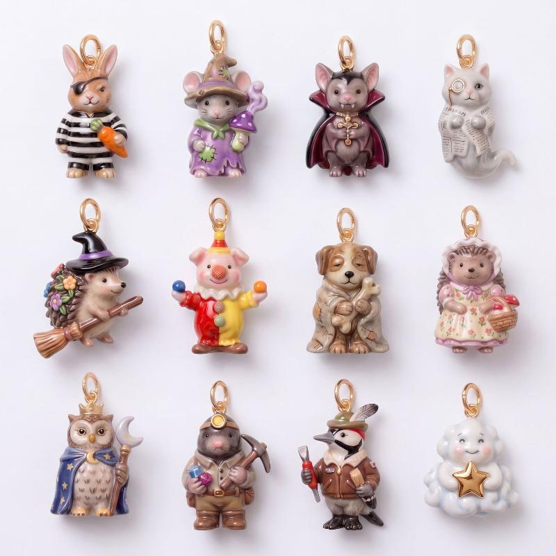 Cute Stainless Steel Animal Charms Hand Painted Lovely Designs For Diy Jewelry Making Necklace Bracelet Gifts