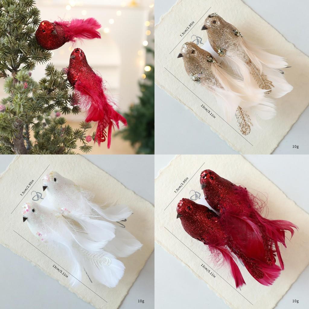 Christmas Tree Ornament Set With Foam Birds For Holiday Decorations And Seasonal Display