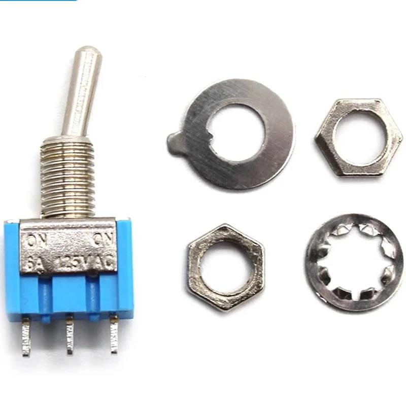 10PCS ON-OFF-ON / ON-ON Miniature Toggle Switches Mini MTS-102 103 202 203 Power Button Switch 3pin 6pin