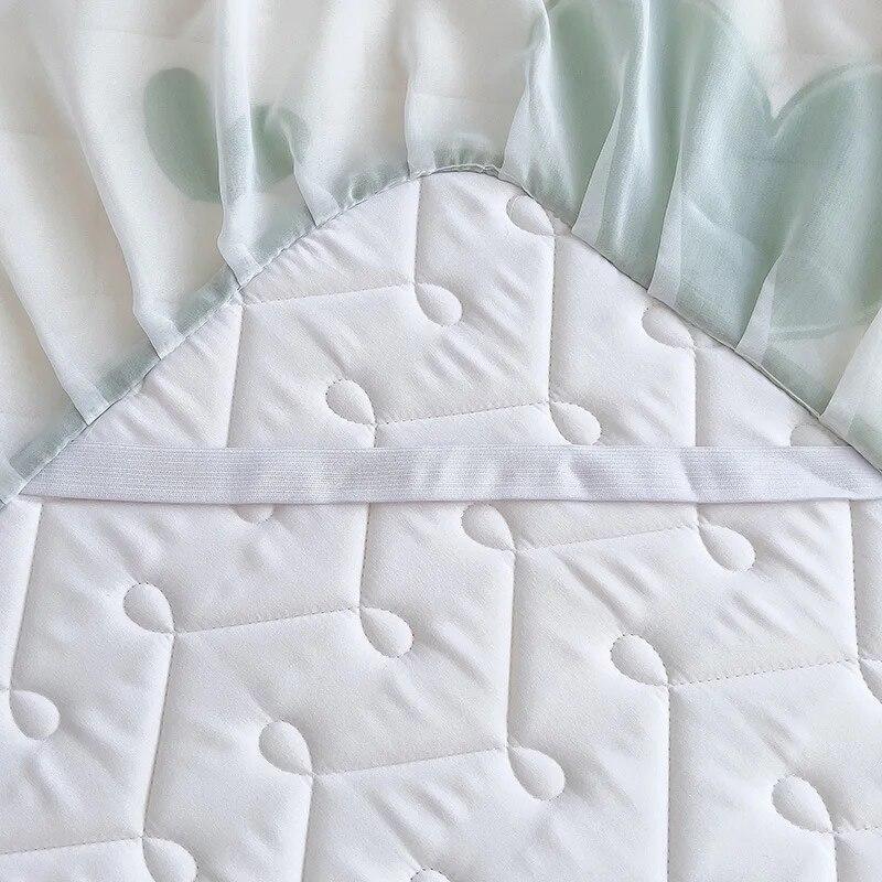 Textile de casă Cearșaf cu elastic Față de pernă Set 3 buc Așternut de pat Răcoros de vară Latex Cuvertură de pat Volan pentru pat Desene animate drăguțe Cearșaf pentru pat pentru copii