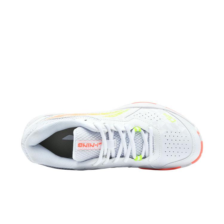Li Ning Rocket Cloud Series Fashion Comfortable Versatile Durable Breathable Lightweight Low-Top Badminton Shoes Unisex Sneaker White Orange AYTS061-7
