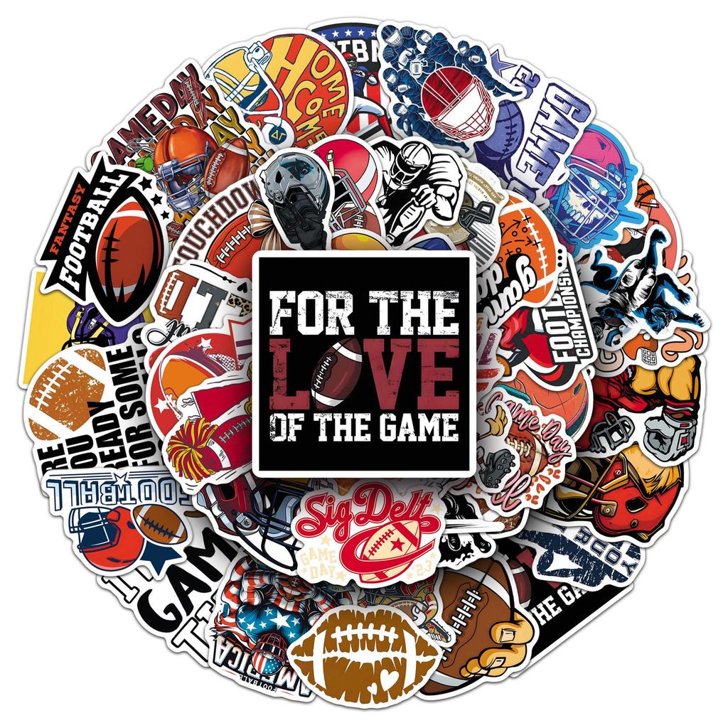 50 American Football Stickers - Trendy Sports Series for Notebooks & Luggage