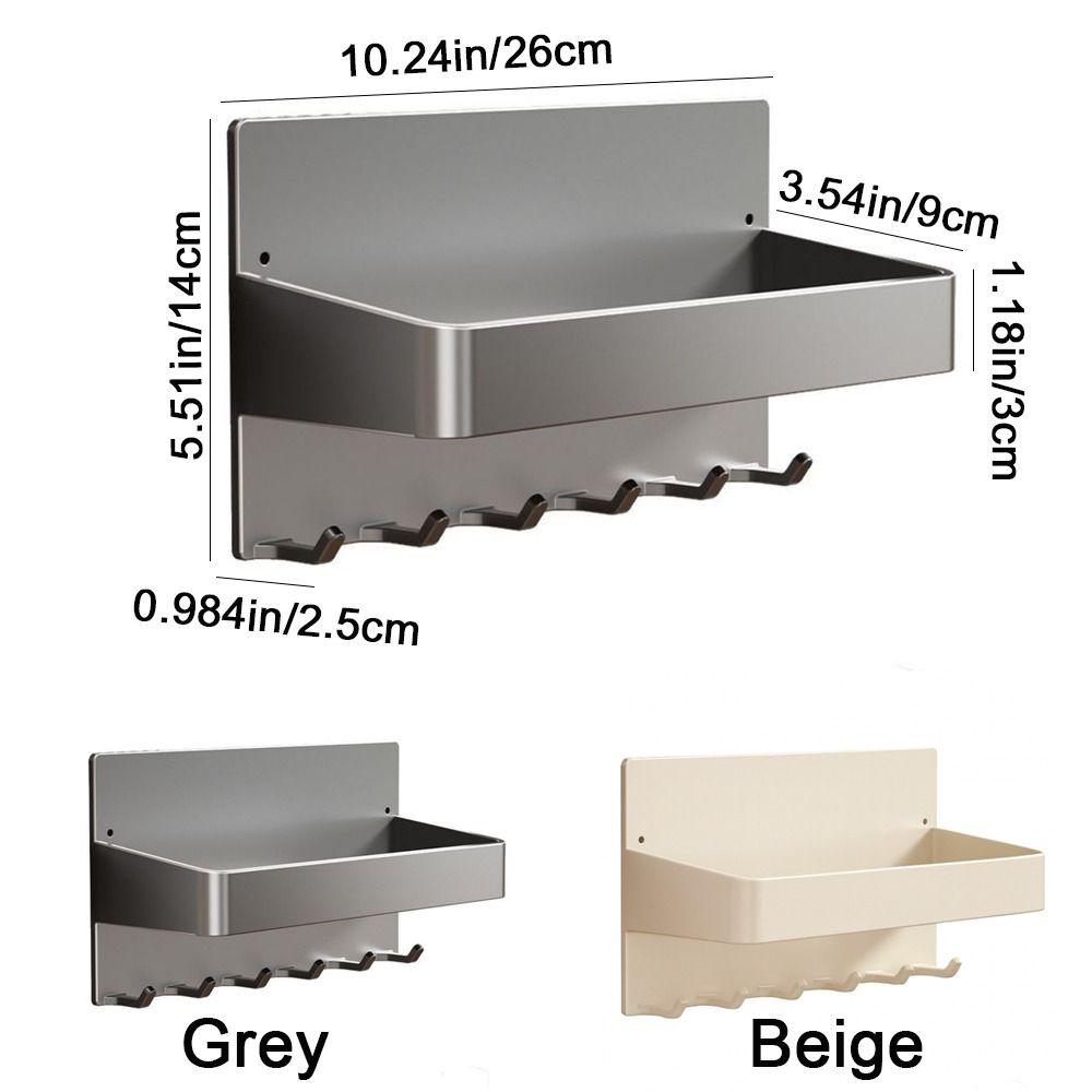 Carbon Steel Magnetic Storage Rack Wall Mounted Large Capacity Refrigerator Side Storage Rack with Hooks Punch Free Spice Rack