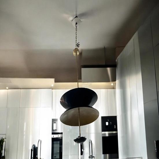 Flush Mount Pendant Light Chandelier Mid-Century Dome Ceiling Fixture for Stairway, Dining, Living Room Lighting