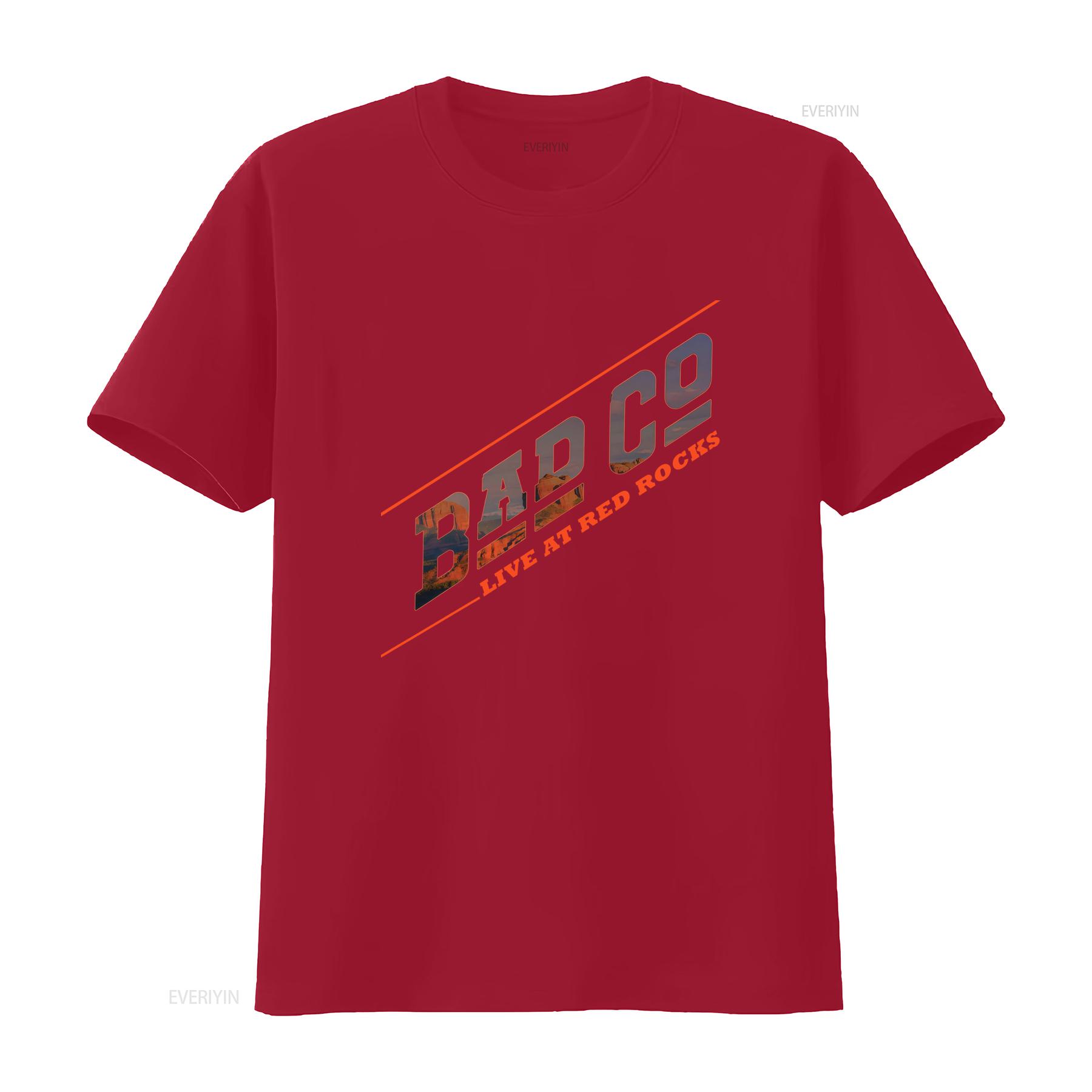 Bad Company Live At Red Rocks T Shirt Strangers Here Comes Trouble Rock Band Design vintage Washed graphic Unisex homme S