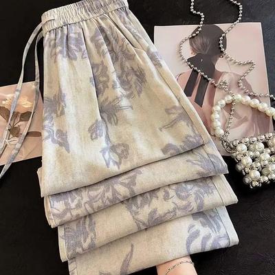 Summer Women's Plus Size Retro Wide-Leg Pants: High Waist, Loose, Casual Fit