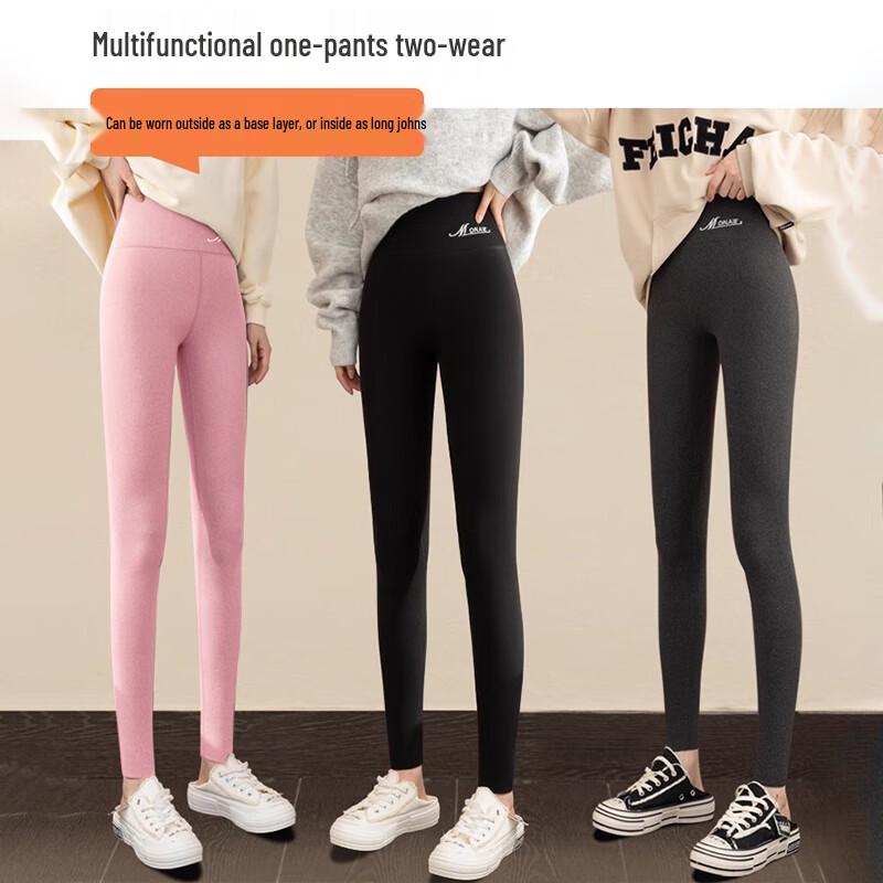 LANGSHA Women's High-Waist Lamb Wool Thermal Leggings