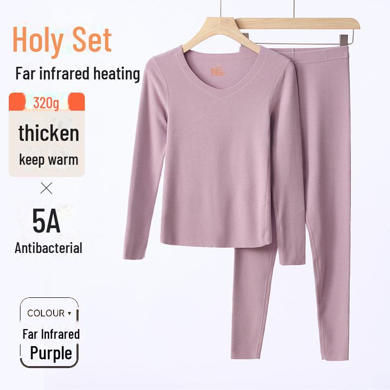 

Комплект бесшовного термобелья для женщин и мужчин - немецкий бархат, утепленный для осени/зимы Women s, XXL size фиолетовый