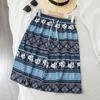 Women Summer Shorts Thiland Elephant Print Drawstring Elastic Waist Loose Soft Breathable Vacation Beach Travel Knee Length Shorts
