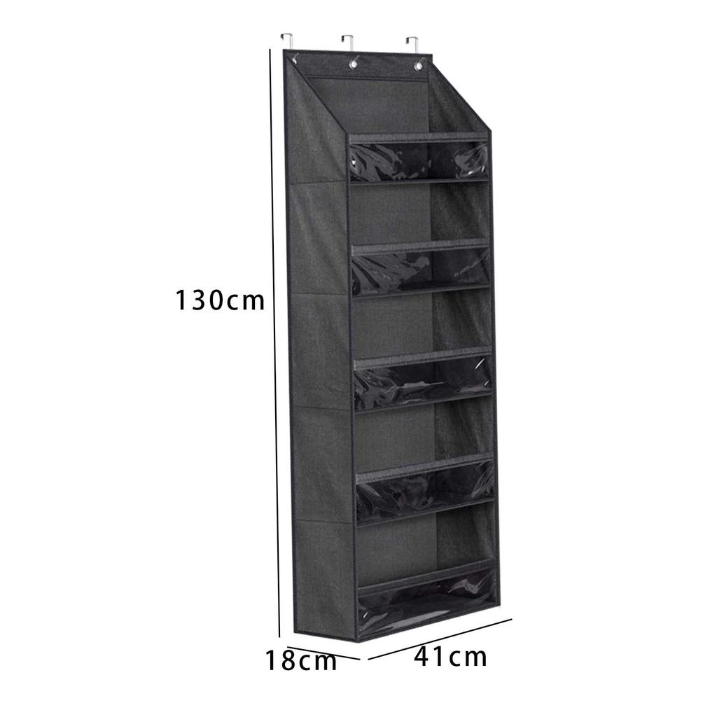 Over Door Shoe Organizer with Large 6 Deep Pockets Door Shoe Rack for Closet Door Foldable 16 Pairs Resuable Hanging Storage Bag
