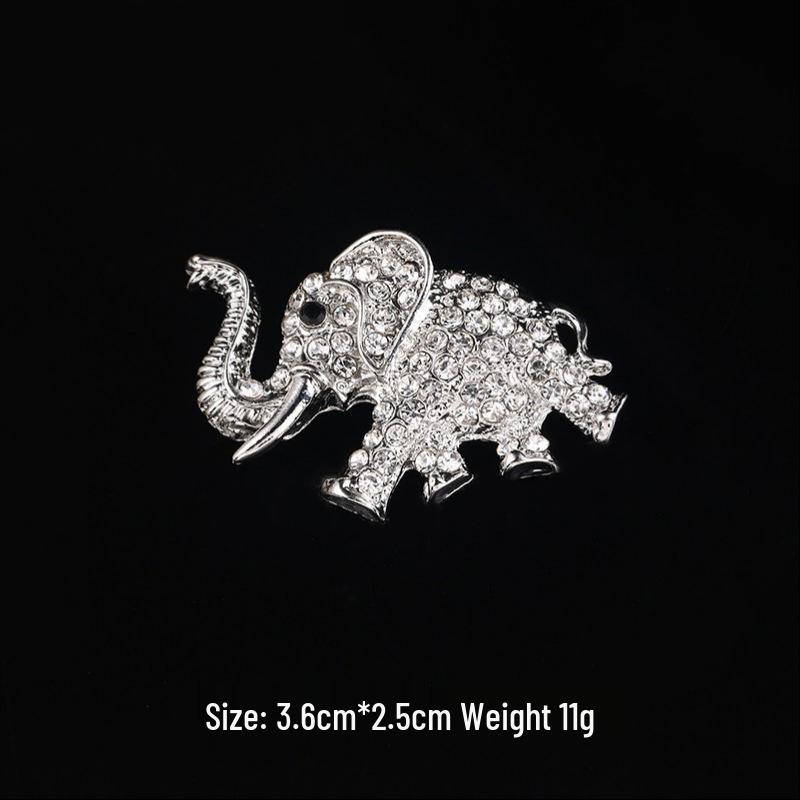 Elegant Unisex Strass Djurbrosch - Bi, Elefant, Tigertass Nål
