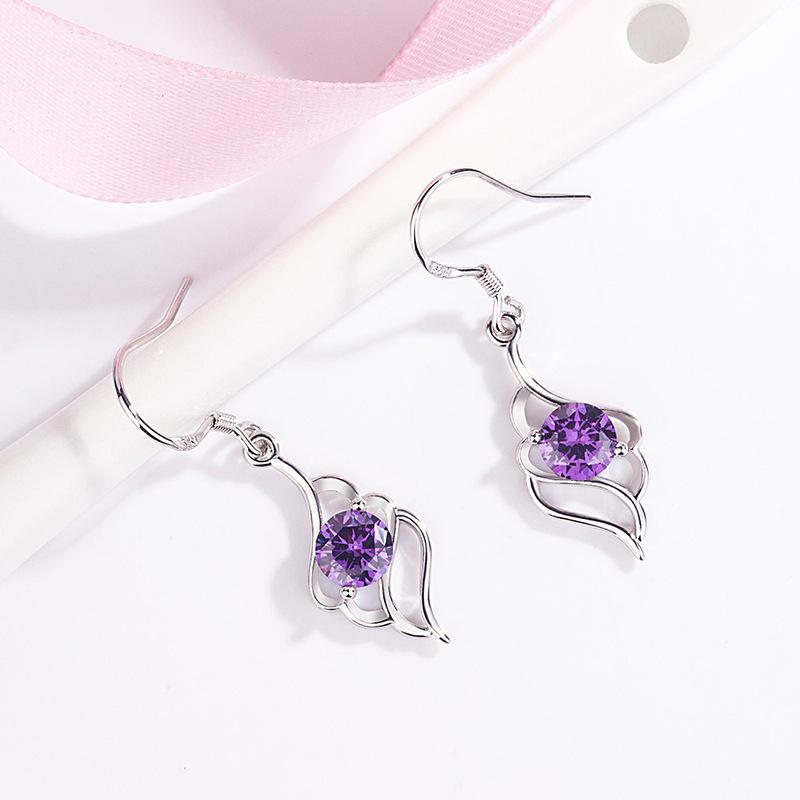 

SACE GEMS классические серьги из медного сплава с цирконом для женщин, подарки на свадьбу фиолетовый